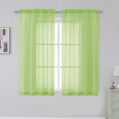 Simplebrand Black Sheer Curtains 84 Inches Long 2 Panels for Living Room