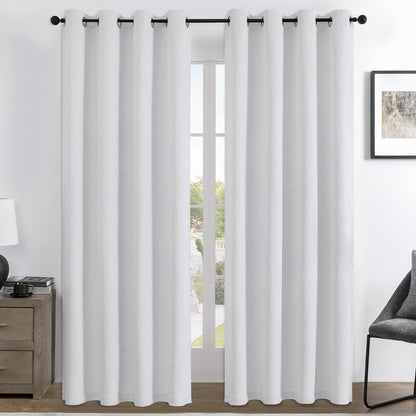 Joydeco Blackout Curtains for Bedroom 84 Inch - Black Out Curtains with Grommets Thermal Insulated Room Darkening Light Blocking, Noise Reducing & Wrinkle-Free Drapes for Living Room Windows, 2 Panels