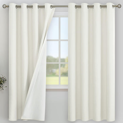 YoungsTex Black Blackout Curtains for Bedroom, Thermal Drapes Heat Blocking