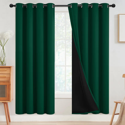 SimpleHome Cream 100% Blackout Curtains Room Darkening Living Room 84 Inch
