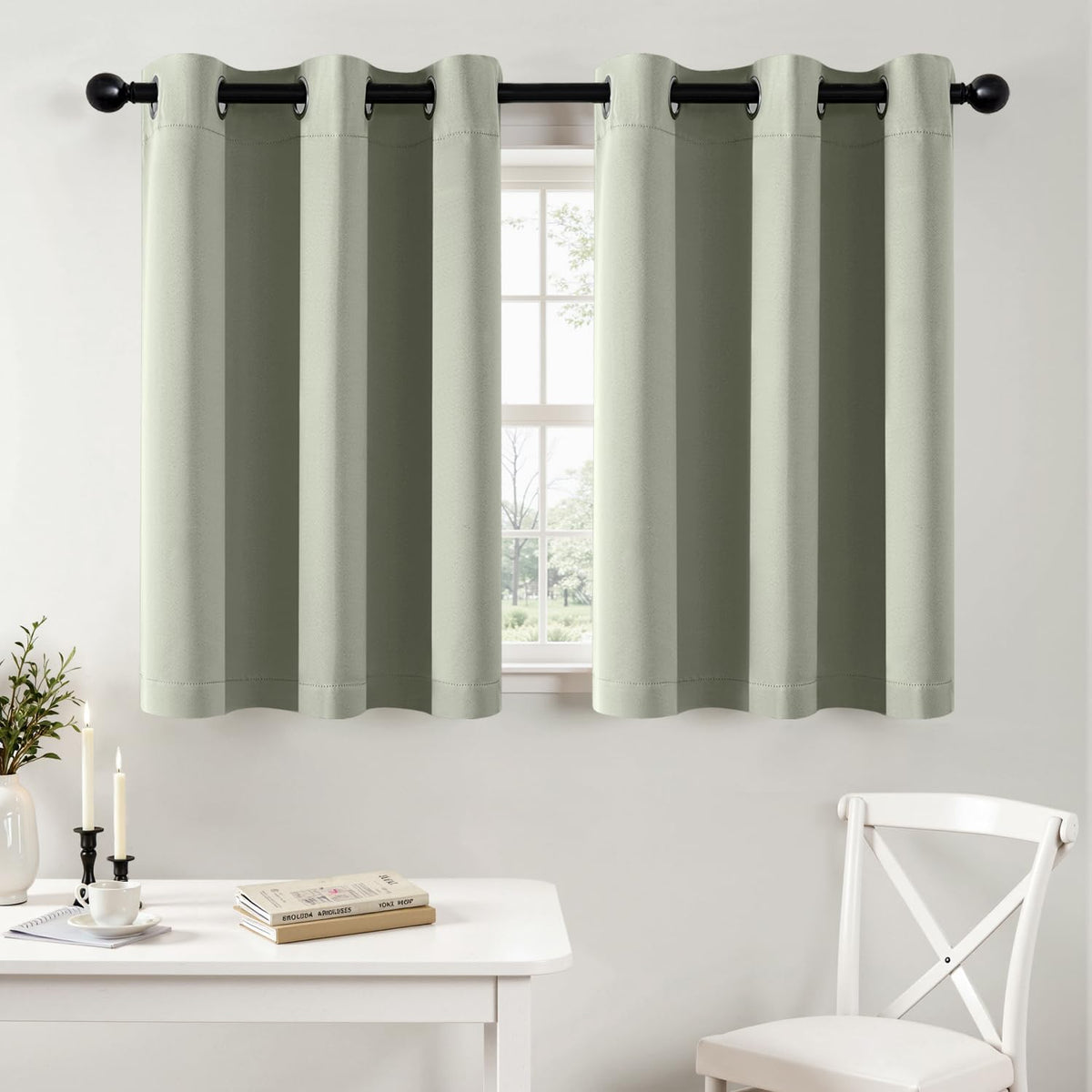 MIULEE Blackout Curtains for Bedroom 2 Panels 40 x 63 Inch Long Dark Grey
