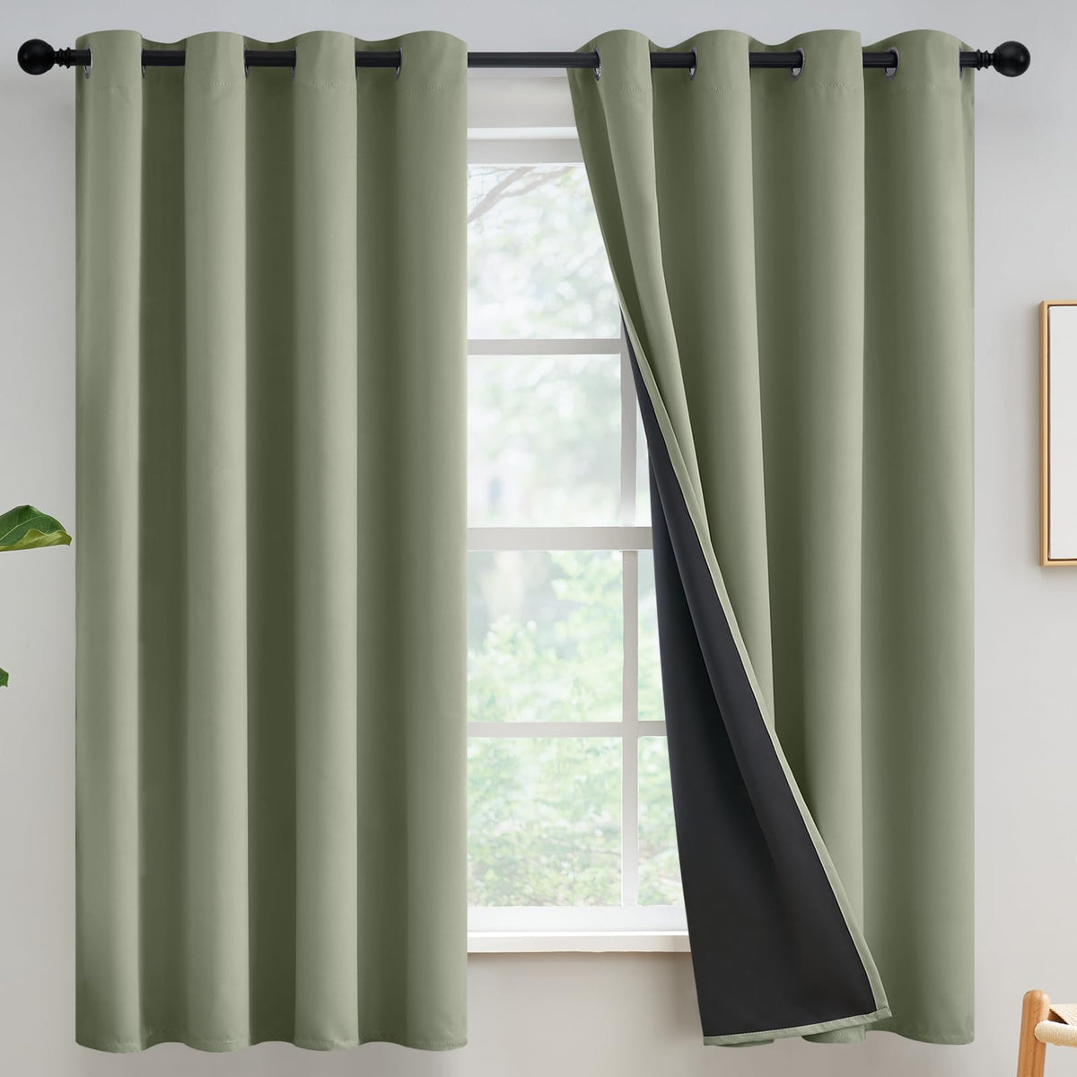 Yakamok Burgundy Red Blackout Curtains 84 inches Long for Bedroom 38" Wide