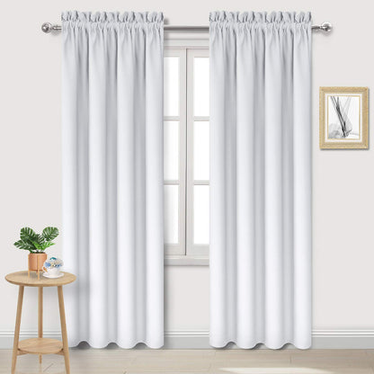 DWCN Blackout Curtains for Bedroom Living Room 42 x 63 Inch Long Black