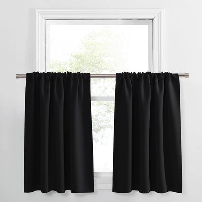 PONY DANCE Black Out Curtains 72 inch Long, Black, 2 Panels