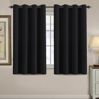 H.VERSAILTEX 100% Blackout Curtains for Bedroom Black Out Curtains 96 inch Thermal Insulated Long Blackout Curtains for Living Room, Energy Saving Curtains for Patio Door Grommet (1 Panel, Jet Black)