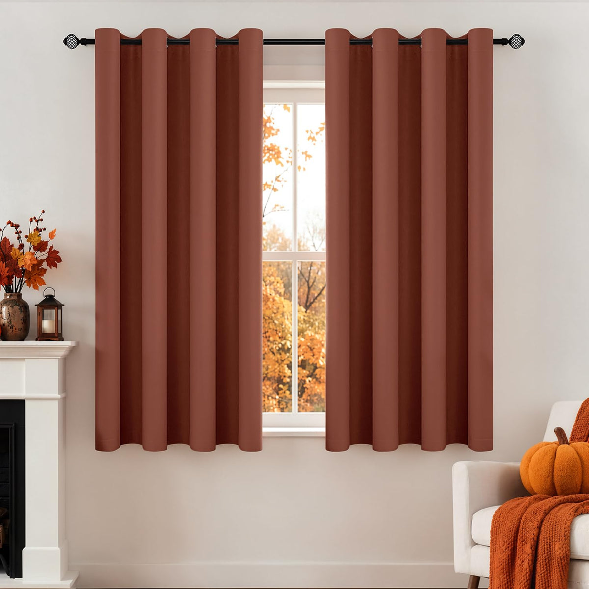 MIULEE Light Pink Blackout Bedroom Curtains Drapes 84 Inch Long 52"x84"