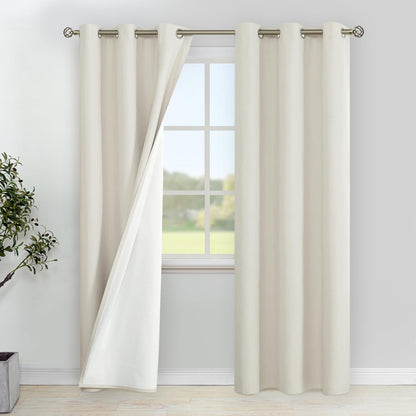 YoungsTex Black Blackout Curtains for Bedroom, Thermal Drapes Heat Blocking