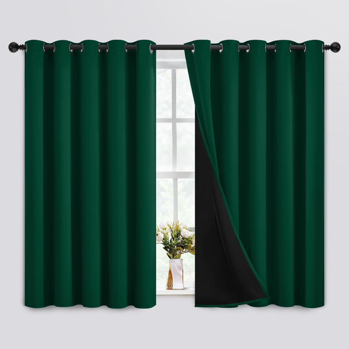 SimpleHome Cream 100% Blackout Curtains Room Darkening Living Room 84 Inch