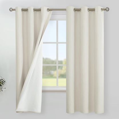 YoungsTex Black Blackout Curtains for Bedroom, Thermal Drapes Heat Blocking