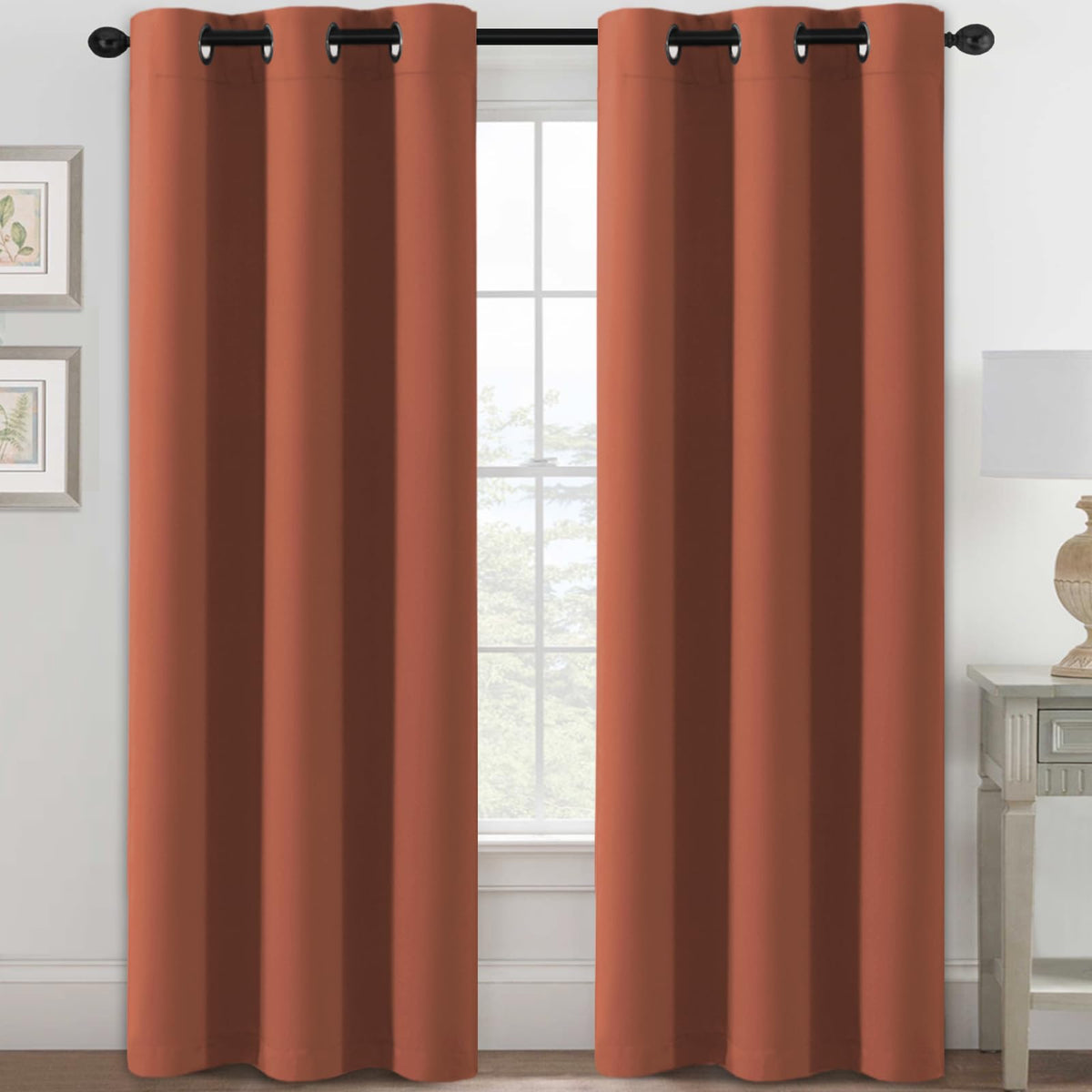 H.VERSAILTEX Blackout Curtains for Bedroom Thermal Insulated Room Darkening Living Room Curtains 63 Inch Long Grommet Privacy Protection Window Curtain Panels/Drapes for Nursery,2 Panels,Ivory/Cream