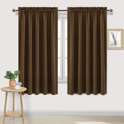 DWCN Blackout Curtains for Bedroom Living Room 42 x 63 Inch Long Black