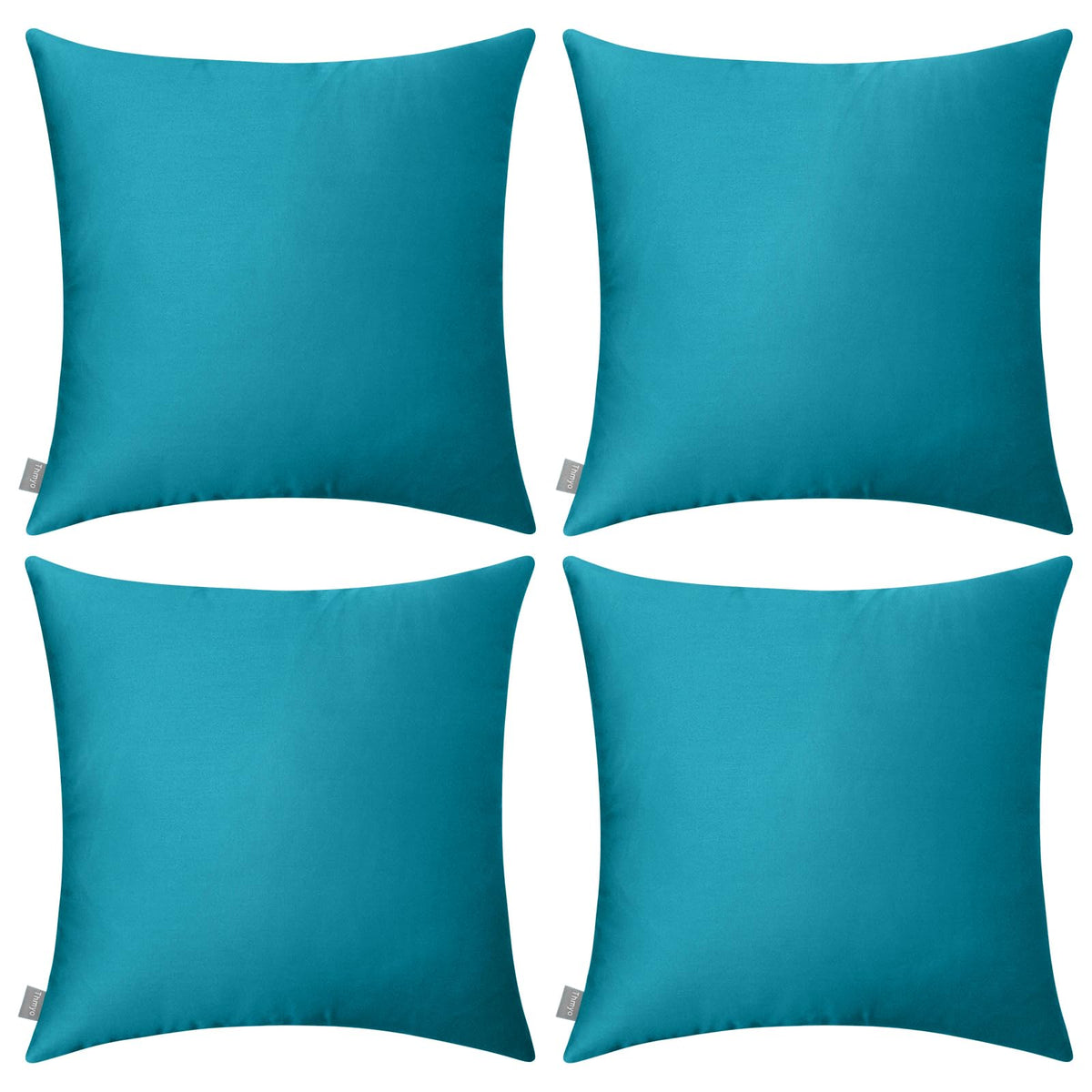 Thmyo 4-Pack 100% Cotton Solid Decorative Throw Pillow Case 18x18 Orange