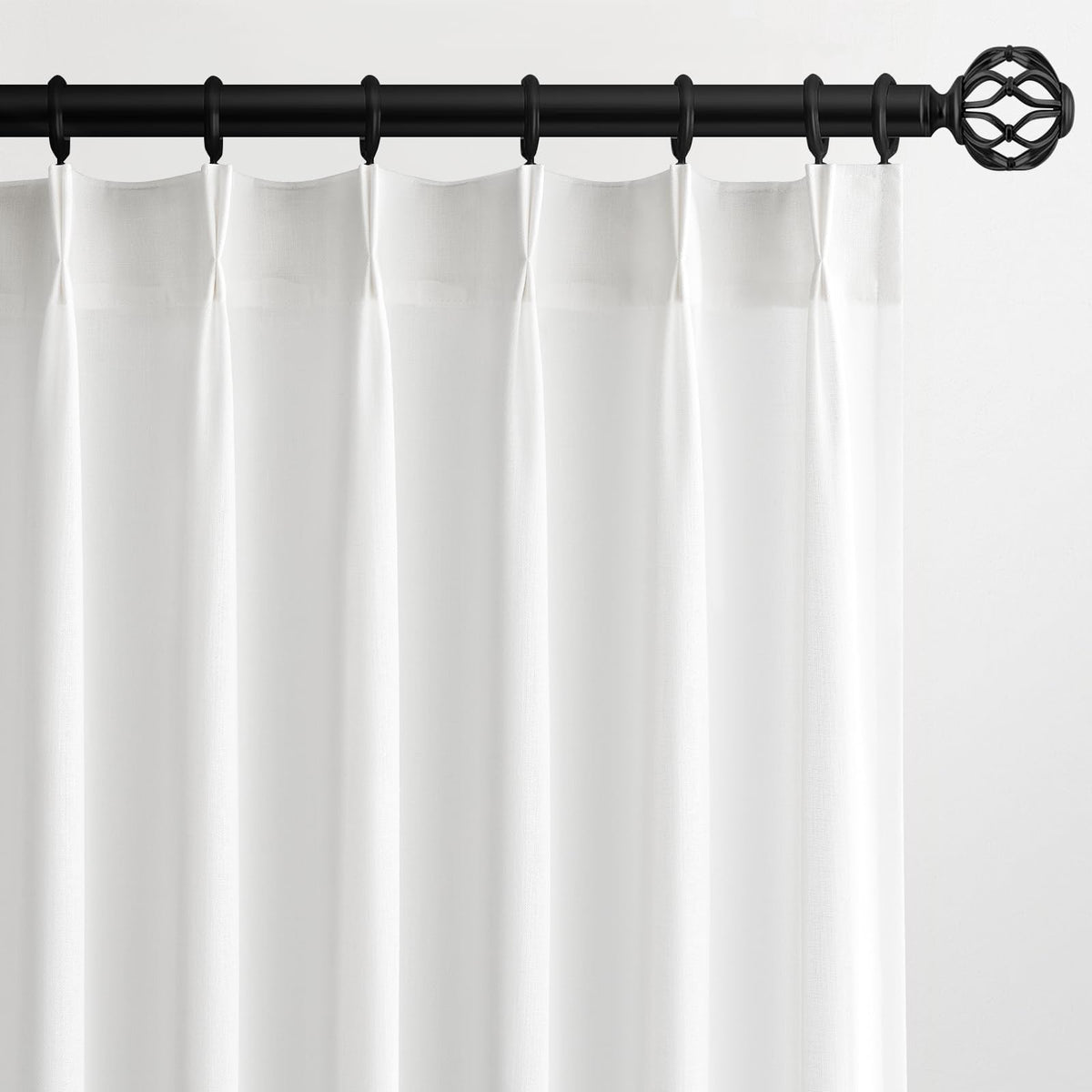 Topfinel Oatmeal Beige Pinch Pleated Curtains 84 Inches Long for Living Room 2 Panels Sets,Stone Washed Linen Earth Tone Decor Back Tab Boho Neutral Greige Earthy Sheer Curtain for Bedroom