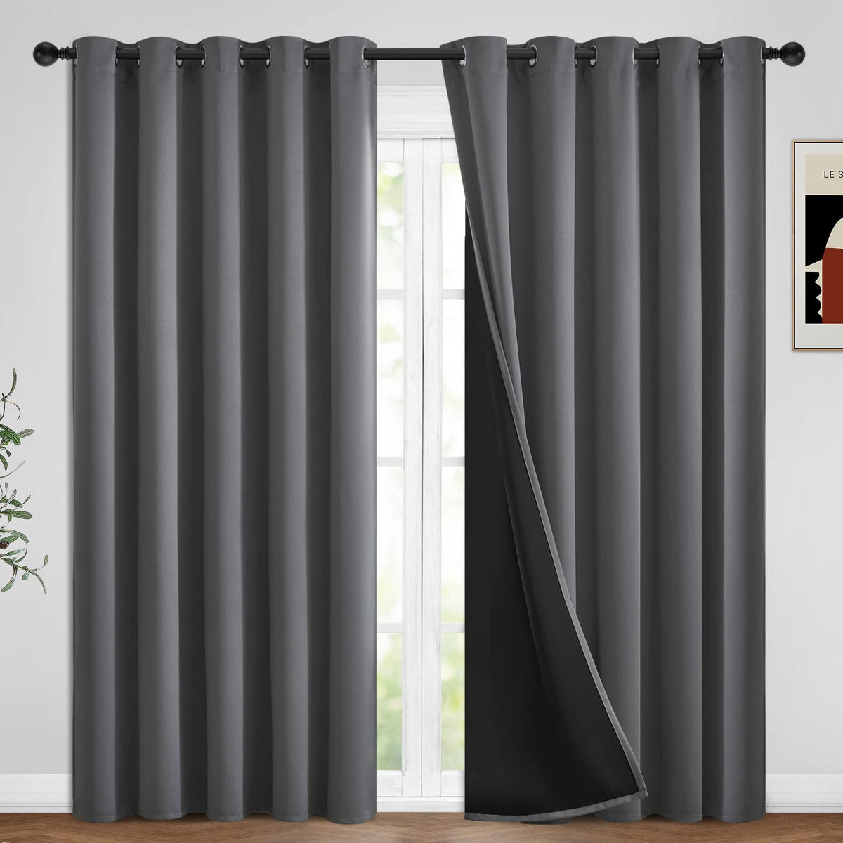Yakamok Burgundy Red Blackout Curtains 84 inches Long for Bedroom 38" Wide