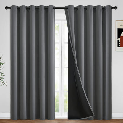 Yakamok Burgundy Red Blackout Curtains 84 inches Long for Bedroom 38" Wide