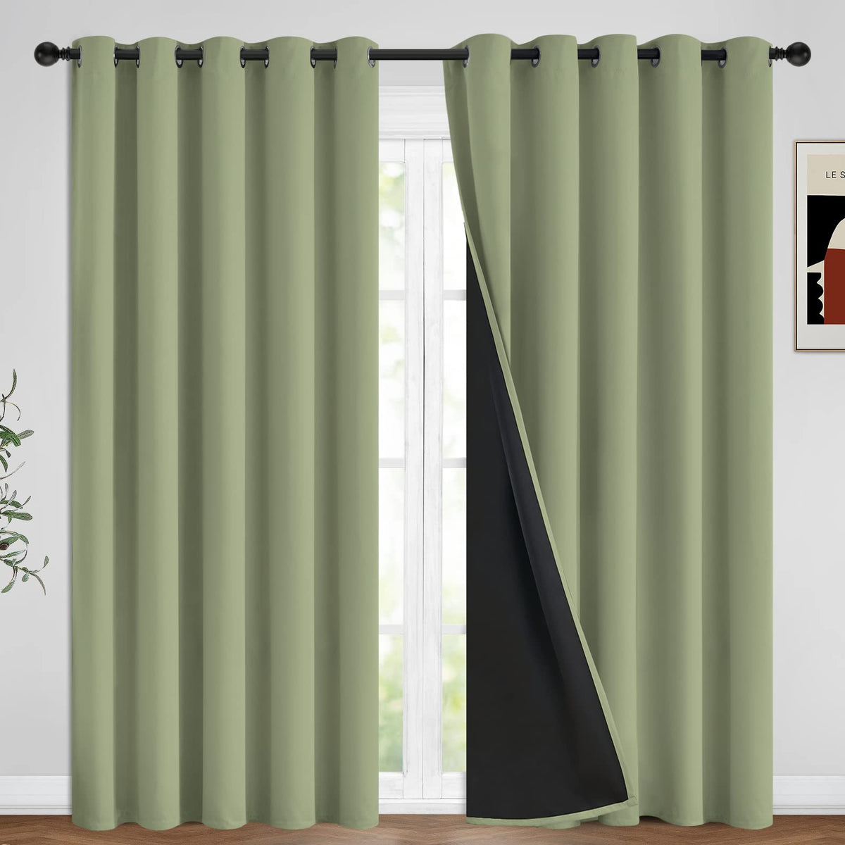 Yakamok Burgundy Red Blackout Curtains 84 inches Long for Bedroom 38" Wide