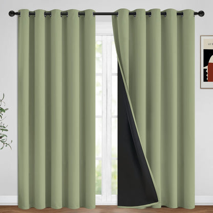 Yakamok Burgundy Red Blackout Curtains 84 inches Long for Bedroom 38" Wide