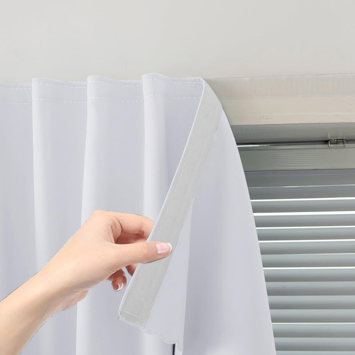 Adhesive Blackout Curtains- Self Stick Shades Window Blinds Curtains No Rod Needed Easy to Hang Curtains, Use for Bedroom, Living Room, Dining Room, Kitchen, Home Office, 35"W X 59"L, Black, 1 Panel