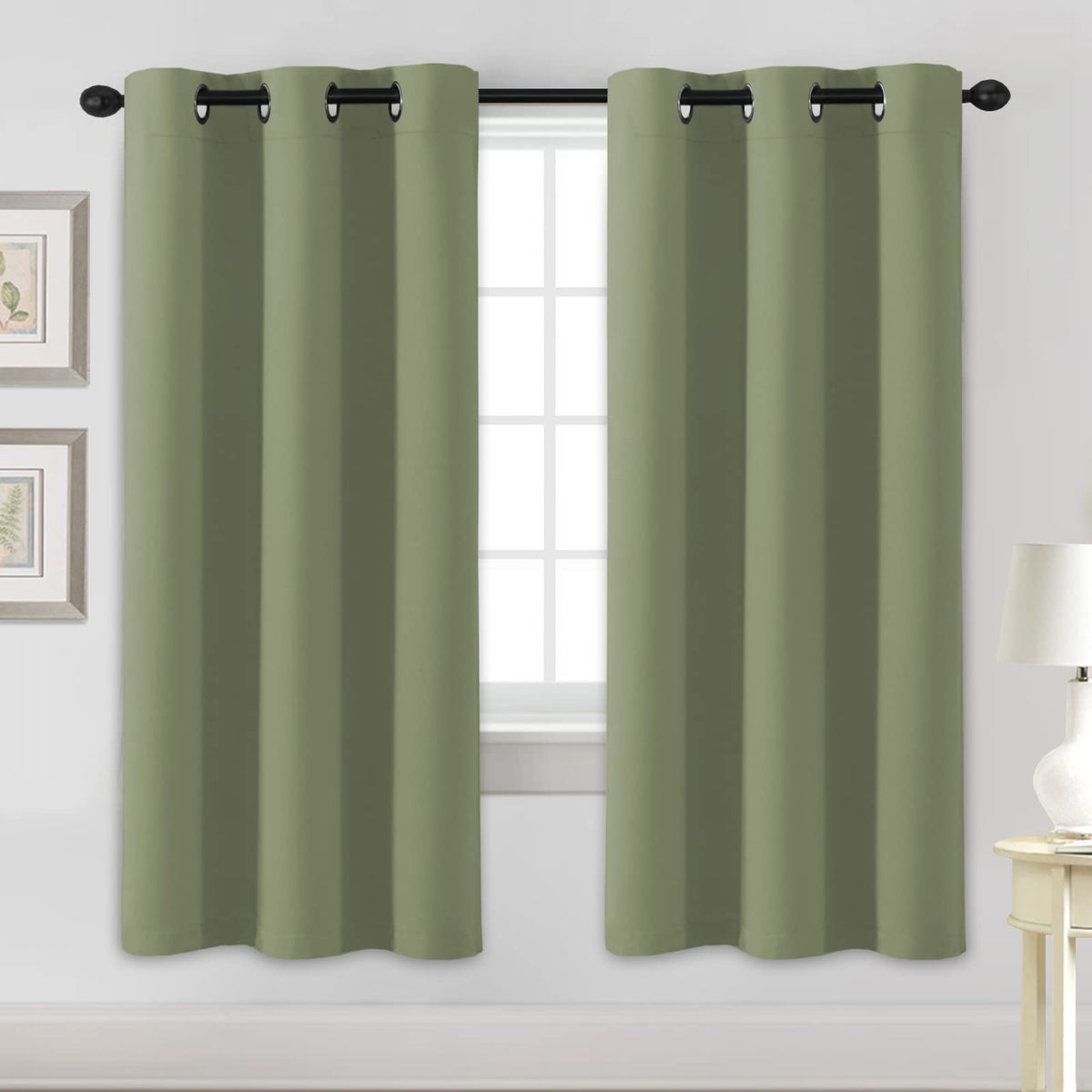 H.VERSAILTEX Blackout Curtains for Bedroom Thermal Insulated Room Darkening Living Room Curtains 63 Inch Long Grommet Privacy Protection Window Curtain Panels/Drapes for Nursery,2 Panels,Ivory/Cream