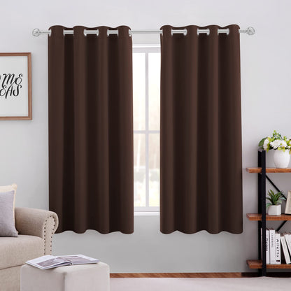 HOMEIDEAS Blackout Curtains for Bedroom 52 X 84 Inch Long 2 Panels Set Light Grey/Gray Room Darkening Curtains/Drapes, Soundproof Thermal Grommet Window Curtains for Living Room