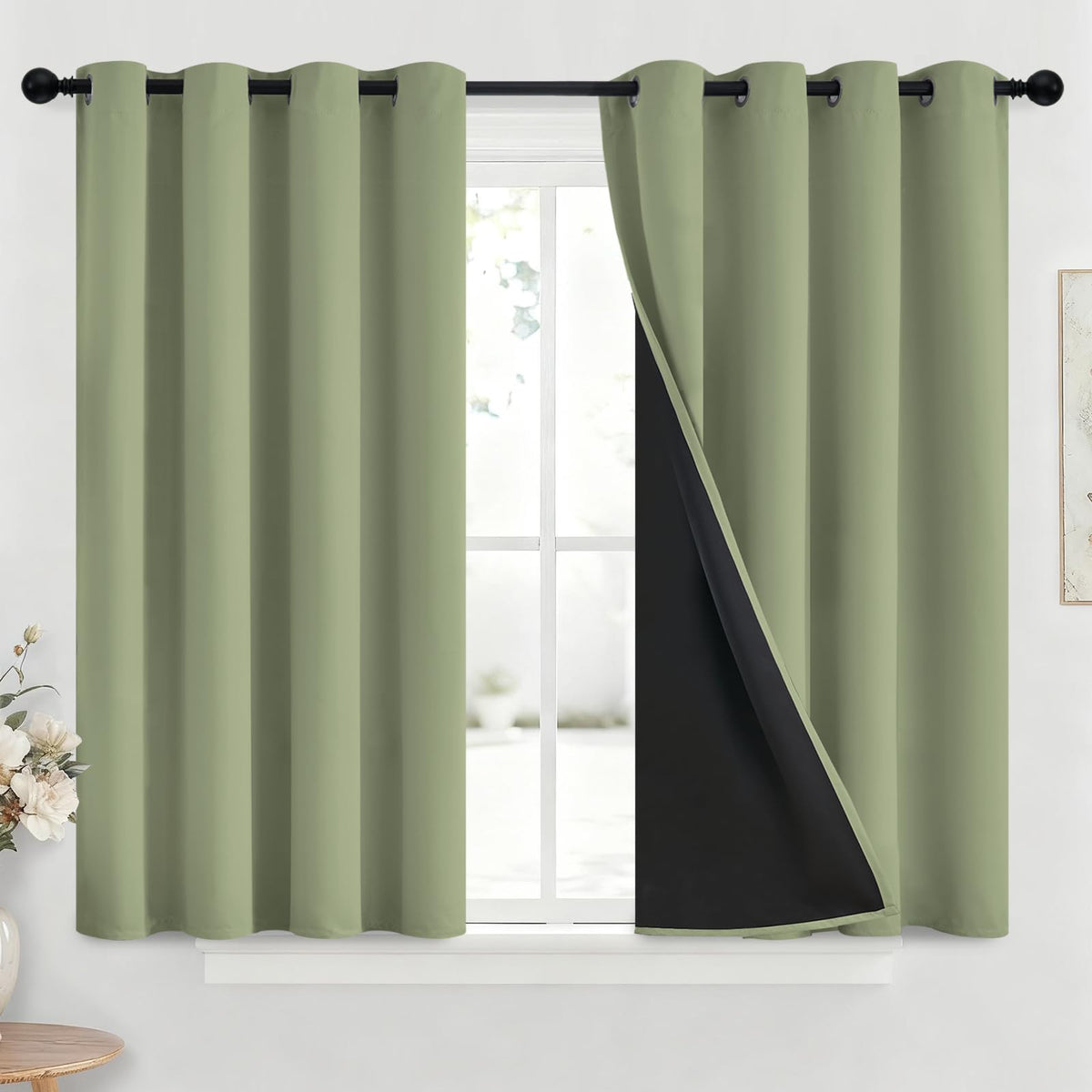 Yakamok Burgundy Red Blackout Curtains 84 inches Long for Bedroom 38" Wide