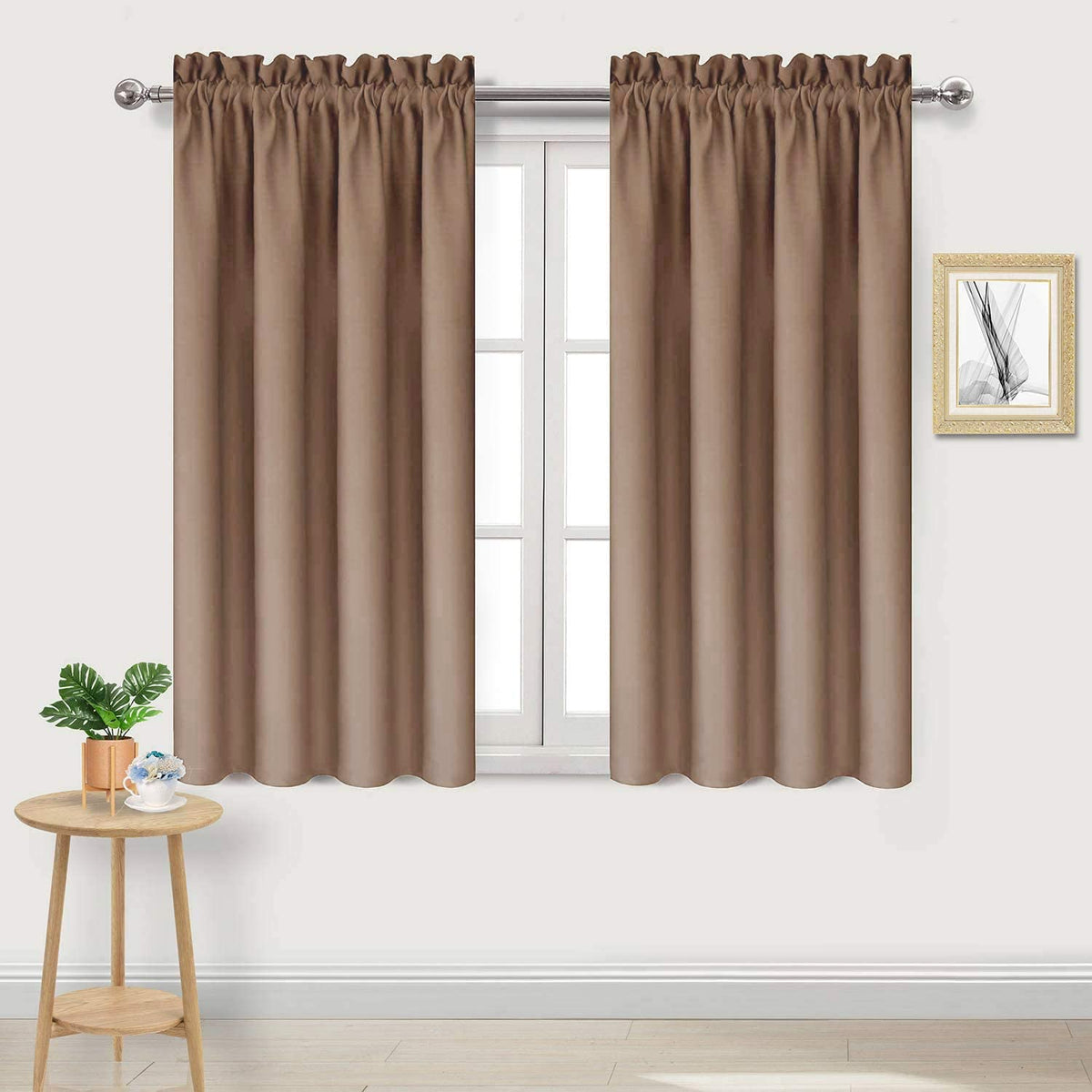 DWCN Blackout Curtains for Bedroom Living Room 42 x 63 Inch Long Black