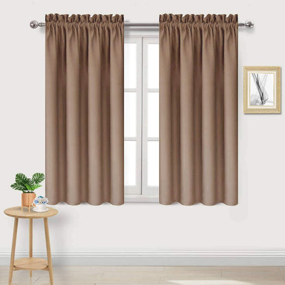 DWCN Blackout Curtains for Bedroom Living Room 42 x 63 Inch Long Black