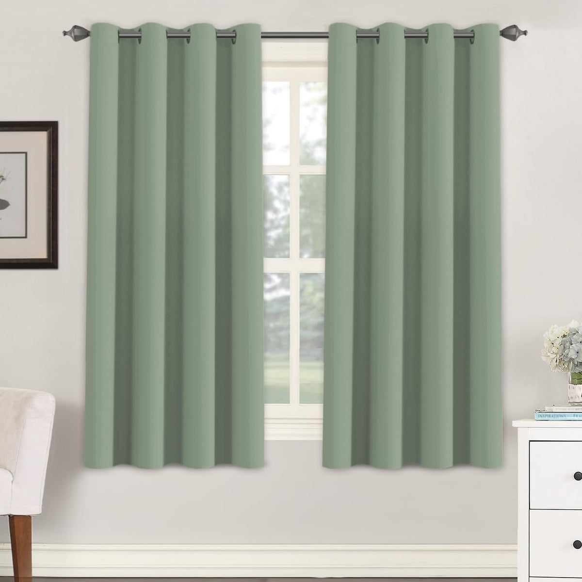 H.VERSAILTEX 100% Blackout Curtains for Bedroom Black Out Curtains 96 inch Thermal Insulated Long Blackout Curtains for Living Room, Energy Saving Curtains for Patio Door Grommet (1 Panel, Jet Black)