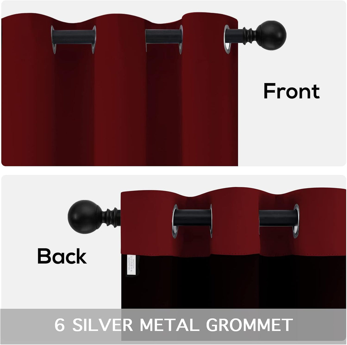 Yakamok Burgundy Red Blackout Curtains 84 inches Long for Bedroom 38" Wide