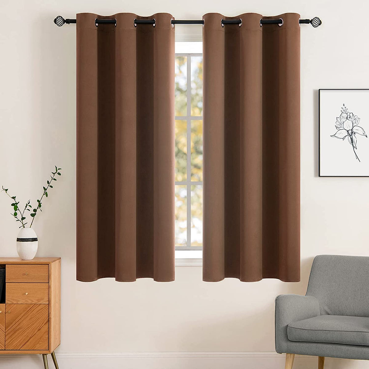 MIULEE Light Pink Blackout Bedroom Curtains Drapes 84 Inch Long 52"x84"
