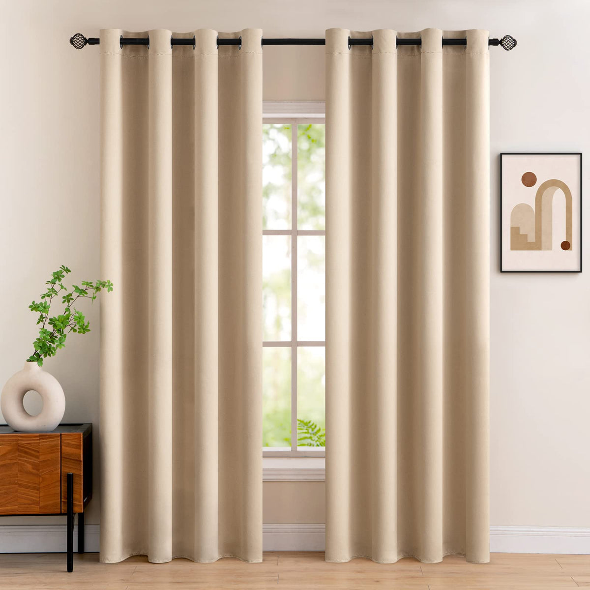 MIULEE Light Pink Blackout Bedroom Curtains Drapes 84 Inch Long 52"x84"