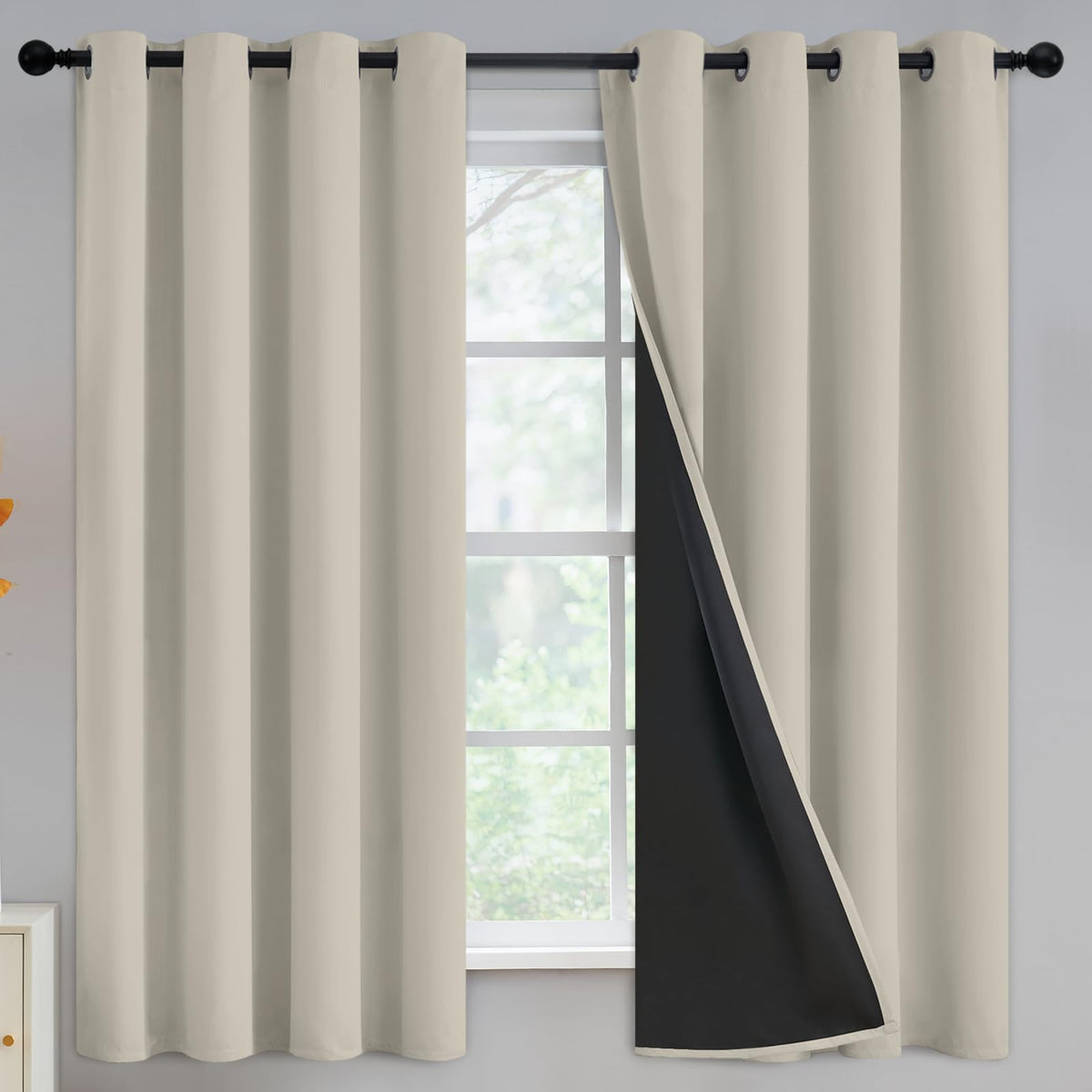 Yakamok Burgundy Red Blackout Curtains 84 inches Long for Bedroom 38" Wide