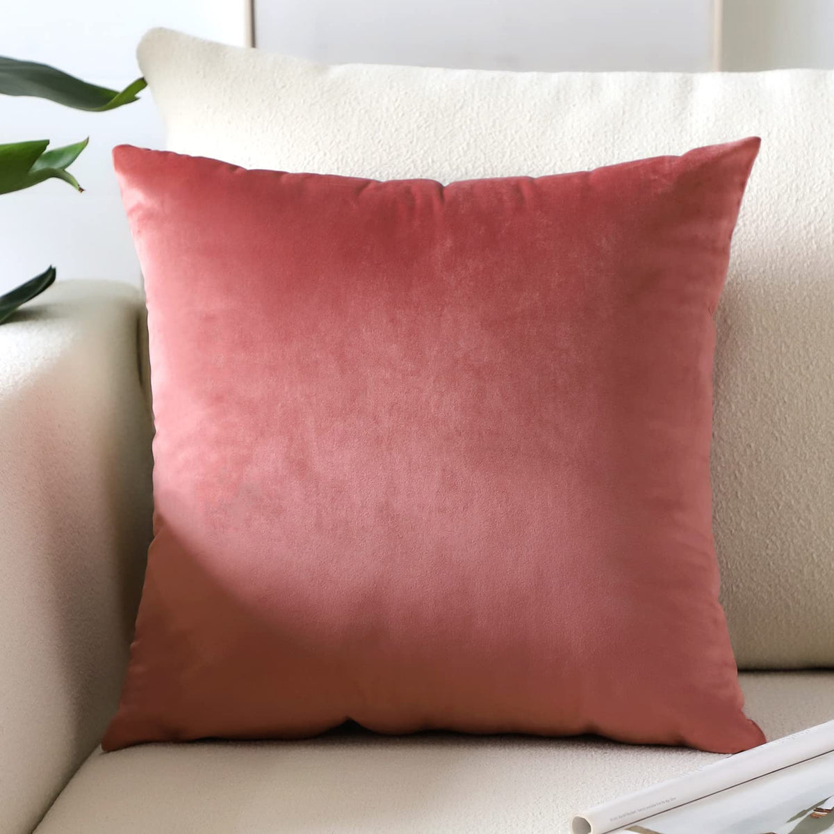 Artscope Luxury Velvet Pillow Covers Super Soft Decorative Square Throw Pillow Covers Case Cushion Covers for Sofa Couch Bedroom Car Decor 20x20 Inch Light Blue