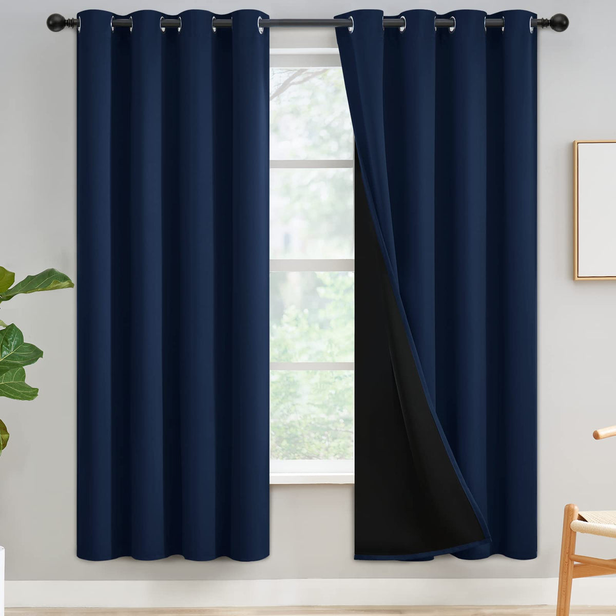 Yakamok Burgundy Red Blackout Curtains 84 inches Long for Bedroom 38" Wide