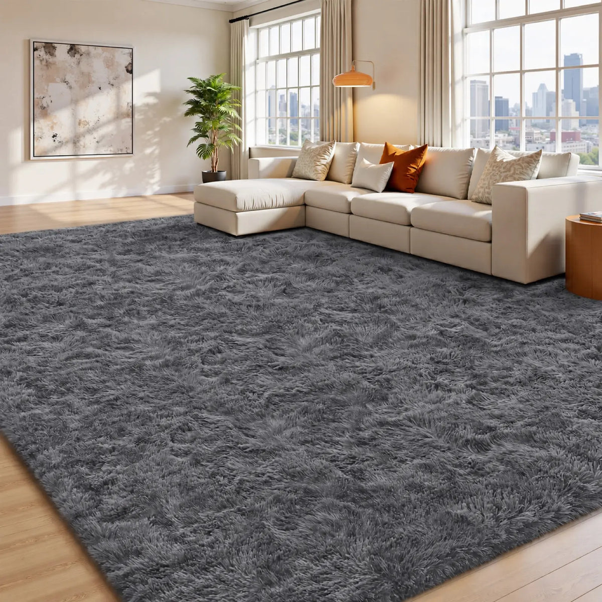 FAMVAL Super Soft Fluffy Shaggy Area Rug - Modern Plush Non-Slip Rectangular Carpet, Rugs for Bedroom, Decor for Living Room, Room & House Decor for Kids