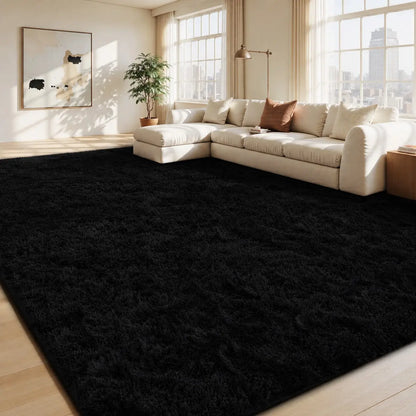 FAMVAL Large Decorative Super Soft Wrinkle Resistant Rug for Bedroom, Long Plush Non-Slip Area Rug, Modern Cozy Room Decor for Dorm Apartment Kids Room