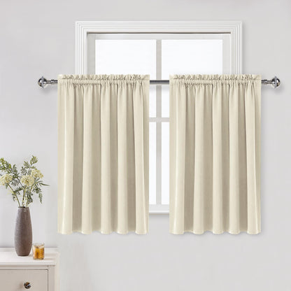 DWCN Blackout Curtains for Bedroom Living Room 42 x 63 Inch Long Black