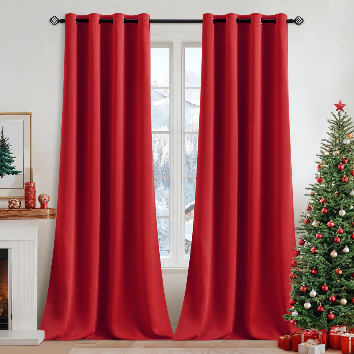 MIULEE Light Pink Blackout Bedroom Curtains Drapes 84 Inch Long 52"x84"
