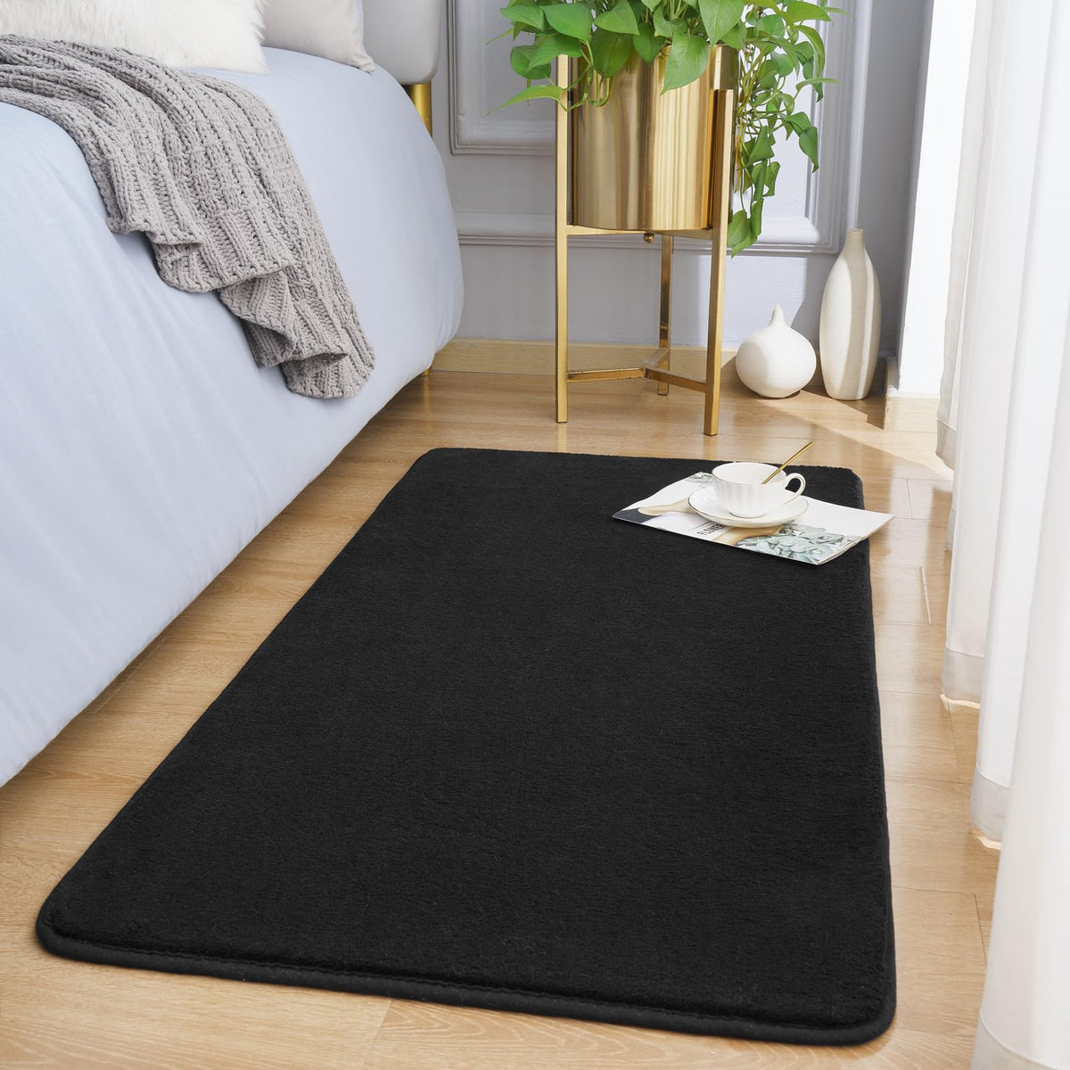 Amearea Modern Area Rugs for Bedroom Living Room, 4x6 Blue Memory Foam Rug