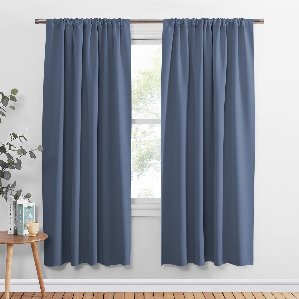 PONY DANCE Black Out Curtains 72 inch Long, Black, 2 Panels