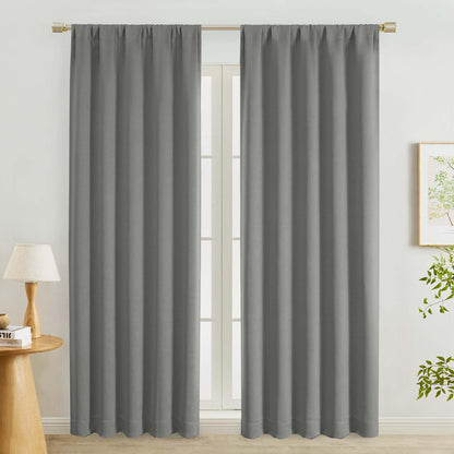 Lecloud Sage Green Room Darkening Curtains 54 Inch Length 2 Panels, Window Curtains for Bedroom, Energy Thermal Insulating Rod Pocket Curtain Drapes for Small Window, 40" W x 54" L