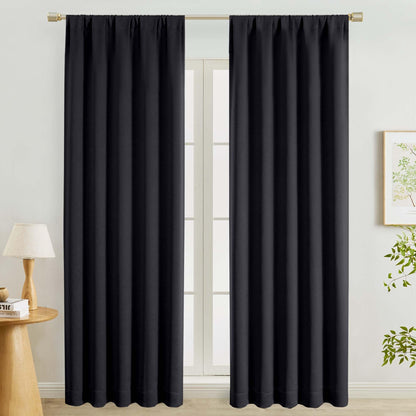 Lecloud Sage Green Room Darkening Curtains 54 Inch Length 2 Panels, Window Curtains for Bedroom, Energy Thermal Insulating Rod Pocket Curtain Drapes for Small Window, 40" W x 54" L