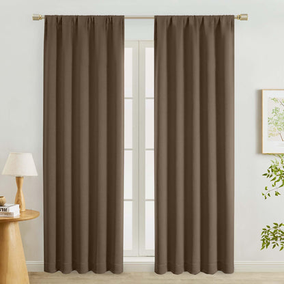 Lecloud Sage Green Room Darkening Curtains 54 Inch Length 2 Panels, Window Curtains for Bedroom, Energy Thermal Insulating Rod Pocket Curtain Drapes for Small Window, 40" W x 54" L