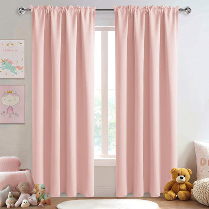 DWCN Blackout Curtains for Bedroom Living Room 42 x 63 Inch Long Black