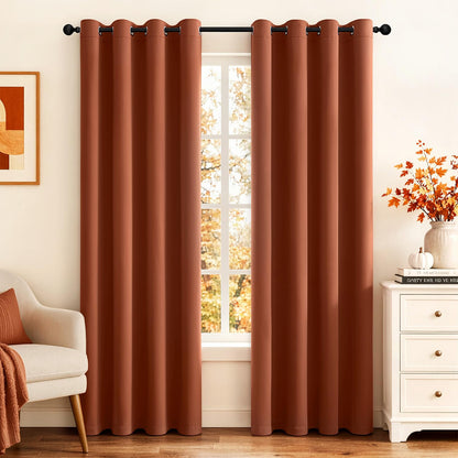 MIULEE Light Pink Blackout Bedroom Curtains Drapes 84 Inch Long 52"x84"