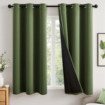 MIULEE Cream 100% Blackout Curtains for Bedroom 40x63 Inch Long