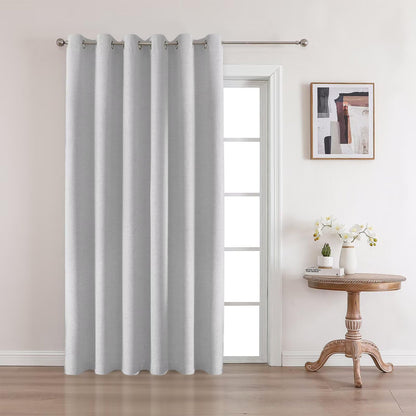 CUCRAF 100% Blackout Window Curtains 84 inches Long 2 Panels Set, Faux Linen Look Thermal Insulated Grommet Drapes, Room Darkening Curtain for Bedroom Living Room(W52 x L84 Inch, Light Khaki)