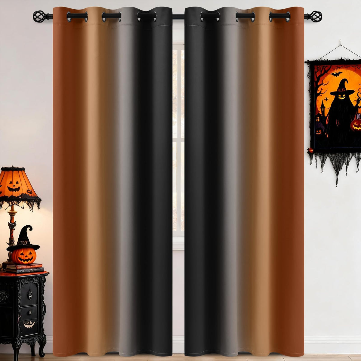 COSVIYA Grommet Room Darkening Ombre Purple Curtains W52xL63 inch
