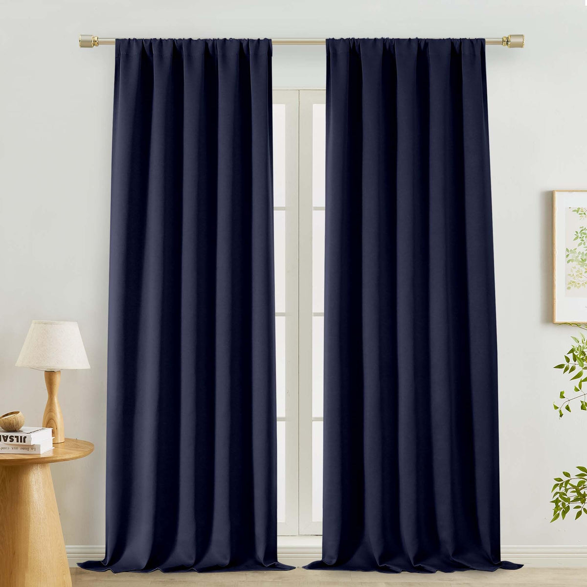 Lecloud Sage Green Room Darkening Curtains 54 Inch Length 2 Panels, Window Curtains for Bedroom, Energy Thermal Insulating Rod Pocket Curtain Drapes for Small Window, 40" W x 54" L