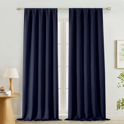Lecloud Sage Green Room Darkening Curtains 54 Inch Length 2 Panels, Window Curtains for Bedroom, Energy Thermal Insulating Rod Pocket Curtain Drapes for Small Window, 40" W x 54" L